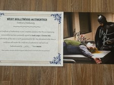 Heath Ledger and Christian Bale autographed 8x10 photo, signed, authentic, COA picture