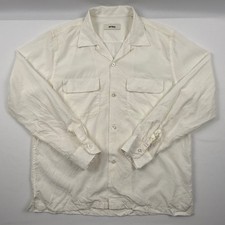 Buck Mason White Tencel Draped Twill Camp Shirt Long Sleeve Mens Medium BM13437 picture