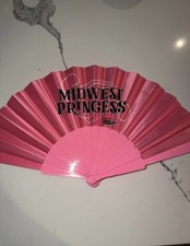 Chappell Roan Midwest Princess Pink Pleated Folding Hand Fan picture