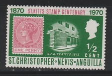 St Kitts Nevis Anguilla 1970 Stamp Centenary 1/2c MH bwcol 109 picture