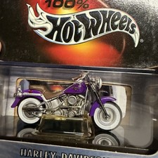 New 2000 Hot Wheels 100% Harley-Davidson Purple FatBoy 29709-Sealed Motorcycle picture