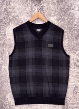 PXG Sweater Vest Large Mens Ombre Plaid Four Way Stretch Zip Pocket Golf picture