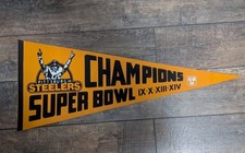 Vintage Pittsburgh Steelers 4-Time Super Bowl  Champions Pennant - 30