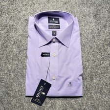 Stafford Travel Dress Shirt Mens 16 23-33 Lavendar Long Sleeves New Regular Fit picture