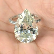 Certified 2.75 Ct Pear Cut D Color VVS1 Moissanite Solitaire Ring 925 Gift picture