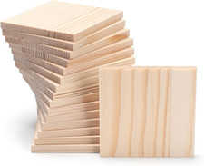 Wooden Blocks for Crafts,1/4″ Thick 3″ X 3″ Wood Squares for Crafting, Blank Unf picture