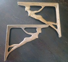 AMAZING Antique Salvage Art Deco Nude Lady Nymph Corbels/Brackets Mantel 1920s  picture