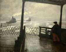 John Sloan - The Wake of the Ferry II 1907 Art Print picture
