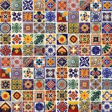 100 Assorted 4x4 Tiles Handmade Hand Painted Talavera México Tile #002 picture