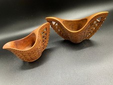 VTG Hand Carved Wood Yugoslavian Balkan Kuksa Wedding Cups picture