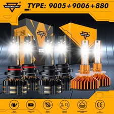 AUXBEAM 9005 9006 880 LED Headlight Fog Light For Chevy Silverado 1500 1999-2002 picture
