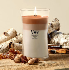 WoodWick Hearth Spice Trilogy Large Hourglass Candle 21.5 oz Sweet Woody Smoke picture