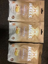 3X HALLS Throat Soothing Honey Vanilla Flavor Cough Drops 3 Bags 90 Total Drops picture