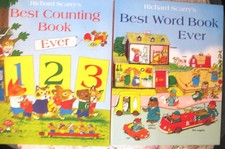 * 2 Richard Scarry's BEST WORD & COUNTING BOOKS kids learning material paperback picture
