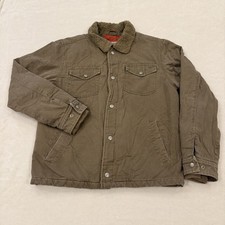 VTG Timberland Jacket Mens XL Beige Corduroy Sherpa Collar Quilted Lined Pockets picture