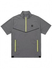 FootJoy Short Sleeve Half Zip Wind Shirt Men's M Gray Neon Yellow Golf FJ picture