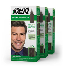 Just For Men Shampoo-In Hair Dye H-45 Dark Brown, 3-Pack picture