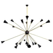 Stilnovo Sputnik Lamp Huge Italian Chandelier Premuim Black Iconic Light Fixture picture