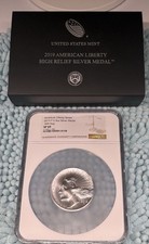 2019-P  American Liberty High Relief 2.5 oz Silver Medal NGC SP 69 W/ OGP & COA picture