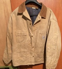 VTG Carhartt Men's Corduroy Collar Jacket Blanket Lining, Work Chore, Large/Xl? picture