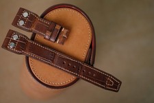 Handmade Brown Leather Pilot Watch Strap size 22/18 – Custom Size 20 21 22 23 24 picture