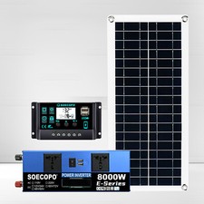 8000W Complete Solar Panel Kit Solar Power Generator 100A Home 110V/220V Syste picture
