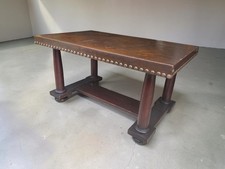 COLLECTOR'S Antique KARPEN Greek Revival Leather & Walnut Wood Desk C. 1906-'08 picture