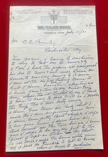 1931 The Tulane Hotel Letterhead- Nashville - Handwritten Letter - Room $1.50 picture
