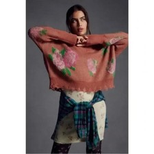By Anthropologie Drop Shoulder V-Neck Sweater size S new with tag nwt picture