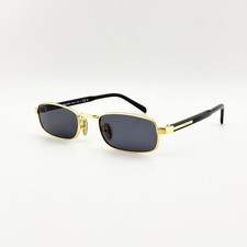 Prada PRB54S Rectangle Sunglasses Gold Frame Gray Lens Black Temples 54mm picture