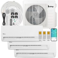 28000 BTU 4-in-1 3 Zone Ductless Mini Split Air Conditioner Inverter Heat WIFI picture