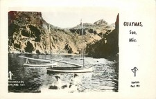 Vintage GUAYMAS SONORA Mexico Panorama Sailboats RPPC Postcard c1940s picture