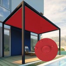 16-24ft Red Waterproof Straight Edge Sun Shade Sail with Grommets for Canopy picture
