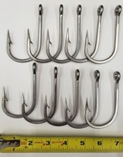 Mustad A7732SS Big Game Southern Tuna StainS Steel Forged Shrt Barb  10/0 10 Pk picture