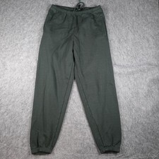 SKIMS Pants Women Medium Green Cotton Fleece Elastic Waist Jogger Sweatpants picture