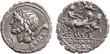 Ancient Roman Republic Coin L Memmius AR Denarius Saturn Venus Biga 106 BC picture
