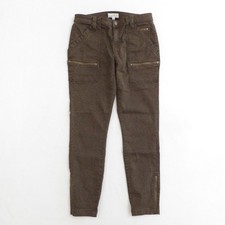 Joie Park Cargo Pants Leopard Print Khaki Zip Pockets Ankle Skinny Women's 28 picture