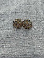 Vintage Aurora Borealis Rhinestone Cluster Earrings #8132 picture