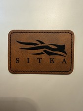 Sitka Logo Iron on Leatherette Patch 3” X 2” Custom picture