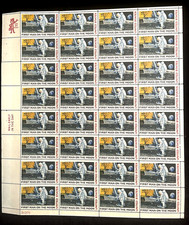 1969 U.S. AIRMAIL 10c ARMSTRONG MOON LANDING ZIP FULL SHEET of 32 Sc#C76 M/NH/OG picture