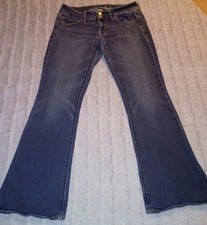 American Eagle Womens Size 6 Dark Wash Blue Denim Bootcut Stretch Mid Rise picture