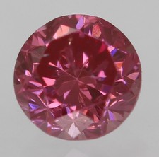 0.11 Carat Vivid Pink VS2 Round Brilliant Natural Enhanced Diamond 2.95mm VIDEO picture