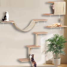 Sublimei Cat Shelves Wall, Solid Wood Cat Wall Furniture, Cat's House, Bed picture