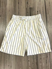 Men’s Blank Pinstripe Athletic Shorts White Navy XL Custom Logo Ready picture