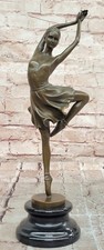 Signed Original Cesaro Ballerina in Pose on Points Bronze Sculpture Figurine picture
