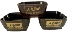 Vintage Holland Dairy Ashtrays Lot of 3 Melamine Brown & Gold 4” picture