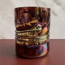 Vintage Esteban Prieto Iridescent Studio Art Glass Twist Snake Tumbler picture