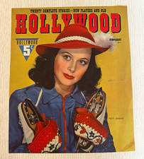 1942 Hedy Lamarr Hollywood Magazine February Original Cover Ice Skates picture