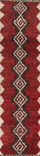 Modern Geometric Moroccan Wool Rug Runner Hand-knotted 3x12 ft for Hallway picture