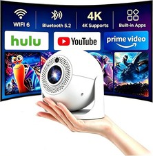 4K 1080P Mini Projector WiFi 6 Bluetooth Portable LED Movie Projector Home Theat picture